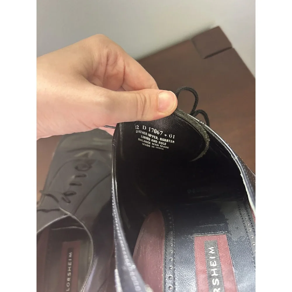 Florsheim Mens Black Leather Cap‎ Toe Derby Dress Shoes Size 12 D
